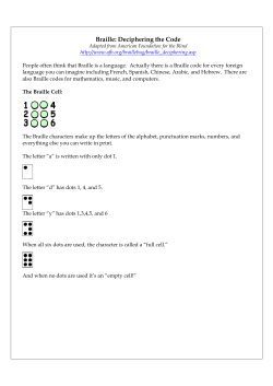 Braille: Deciphering the Code