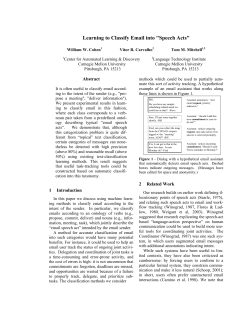 Learning to Classify Email into "Speech Acts"
