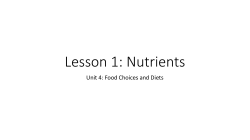 Lesson 1: Nutrients
