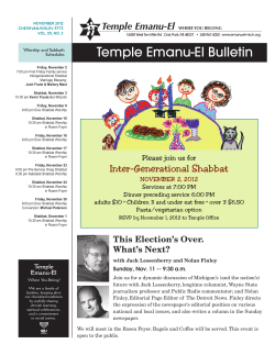 Bulletin November 1, 2012 - Temple Emanu-El