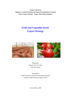 Fruit and Vegetable Sector Export Strategy