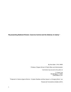 Re-presenting Battered Women: Coercive Control and