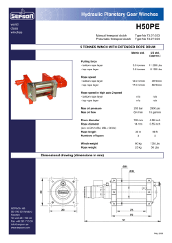 5 TONNES WINCH WITH EXTENDED ROPE DRUM Dimensional