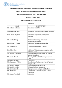 regional dialogue on hunger eradication in the caribbean