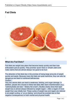 Fad Diets - Impact Obesity