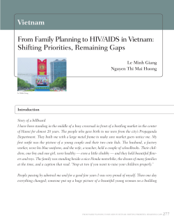 From Family Planning to HIV/AIDS in Vietnam: Shifting Priorities
