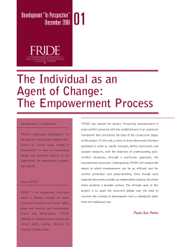 The Individual as an Agent of Change: The Empowerment Process