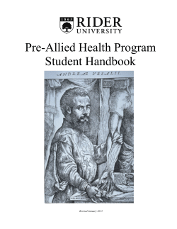Pre-Allied Health Program Student Handbook