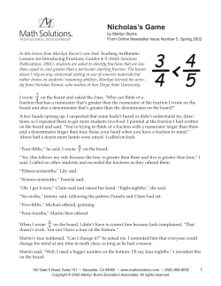 Nicholas`s Game - Math Solutions