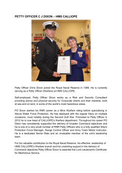 petty officer cj dixon – hms calliope