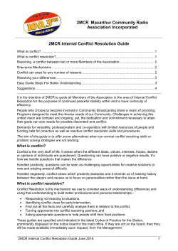 Internal Conflict Resolution Guide