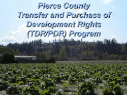 Pierce County Transfer and Purchase of Development Rights (TDR