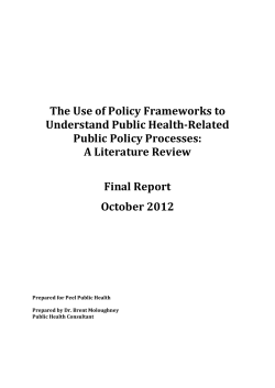The Use of Policy Frameworks to Understand