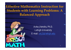 Effective Mathematics Instruction for Students with Learning Problems