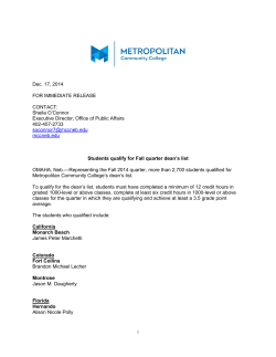 Dec. 17, 2014 FOR IMMEDIATE RELEASE CONTACT