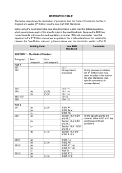 DESTINATION TABLE The below table shows the destination of