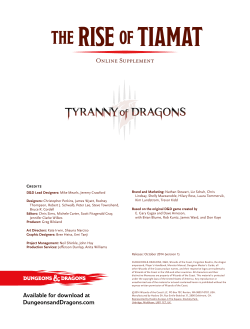 Rise of Tiamat Supplement