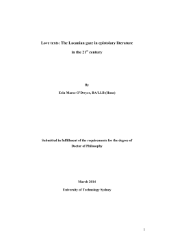 Love texts: The Lacanian gaze in epistolary literature