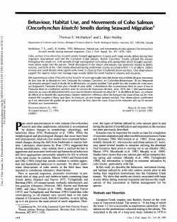Behaviour, Habitat Use, and Movements of Coho Salmon