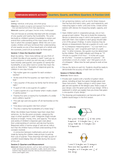 Quarters, Quarts, and More Quarters: A Fraction Unit