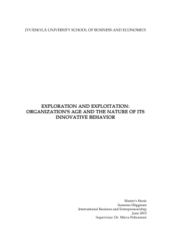 EXPLORATION AND EXPLOITATION: ORGANIZATION`S AGE AND