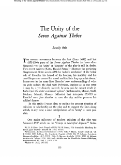The Unity of the Seven Against Thebes