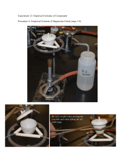 Experiment 12: Empirical Formulas of Compounds Procedure A