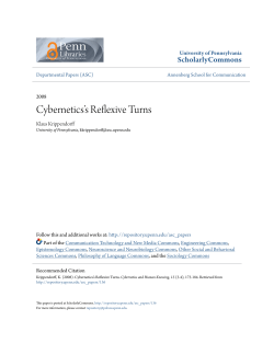 Cybernetics`s Reflexive Turns - ScholarlyCommons