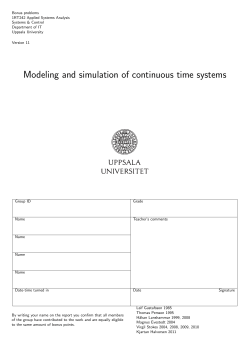 Modeling and simulation of continuous time systems