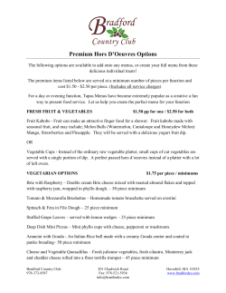 Premium Hors D`Oeuvres Options