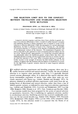 THE SELECTION LIMIT DUE TO THE CONFLICT BETWEEN