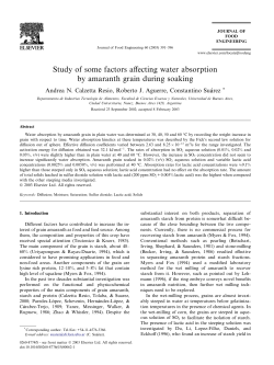 Study of some factors affecting water absorption by amaranth grain