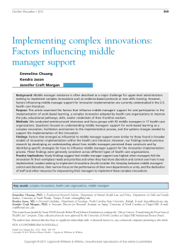 Implementing complex innovations: Factors