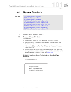 DMM 101 Physical Standards for Retail Letters, Flats, and Parcels
