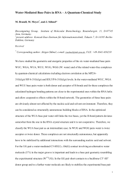 Water-Mediated Base Pairs in RNA – A Quantum
