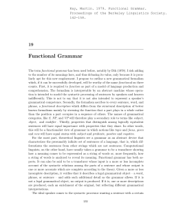 Functional Grammar