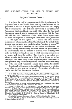 Supreme Court the Bill of Rights and the States