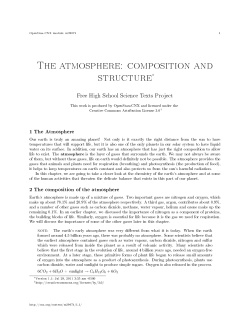 The atmosphere: composition and structure
