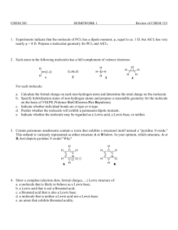 CHEM 203 HOMEWORK 1 Review of CHEM 123 1. Experiments