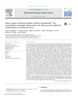 Argon, oxygen, and boron isotopic evidence documenting 40ArE