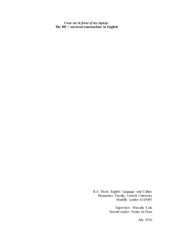 The BE + sat/stood construction in English BA Thesis English