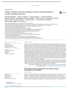 Health conditions and role limitation in three European Regions: a