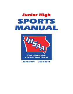 Junior High SPORTS MANUAL - Iowa High School Athletic