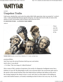 Christopher Hitchens: Unspoken Truths | Culture | Vanity Fair