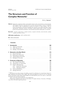 The Structure and Function of Complex Networks