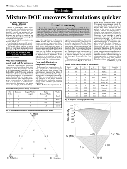 Mixture DOE uncovers formulations quicker - Stat-Ease