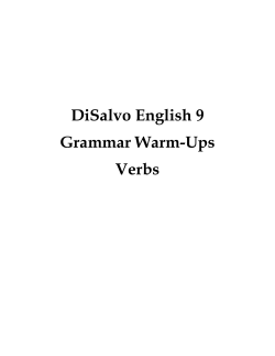 DiSalvo English 9 Grammar Warm-Ups Verbs