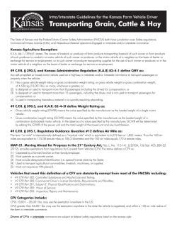 Intra/Interstate Guidelines for the Kansas Farm Vehicle