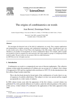 The origins of combinatorics on words