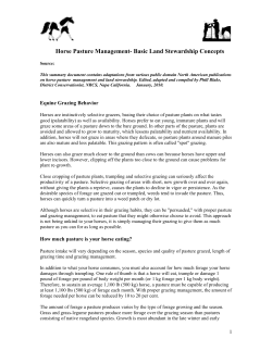 Horse Pasture Management- Basic Land Stewardship Concepts